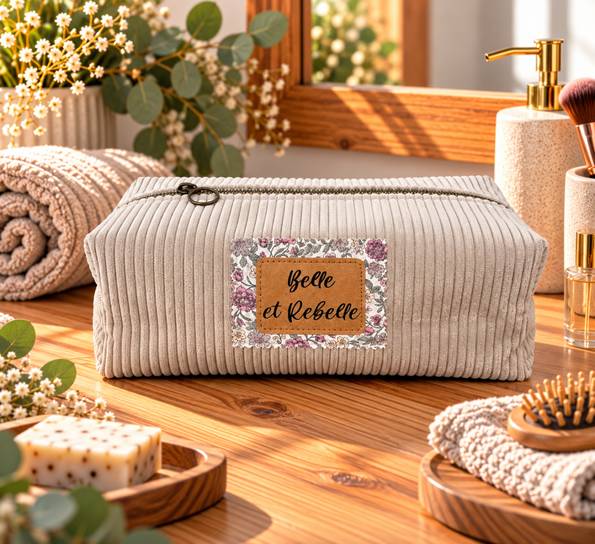 Trousse de toilette en velours