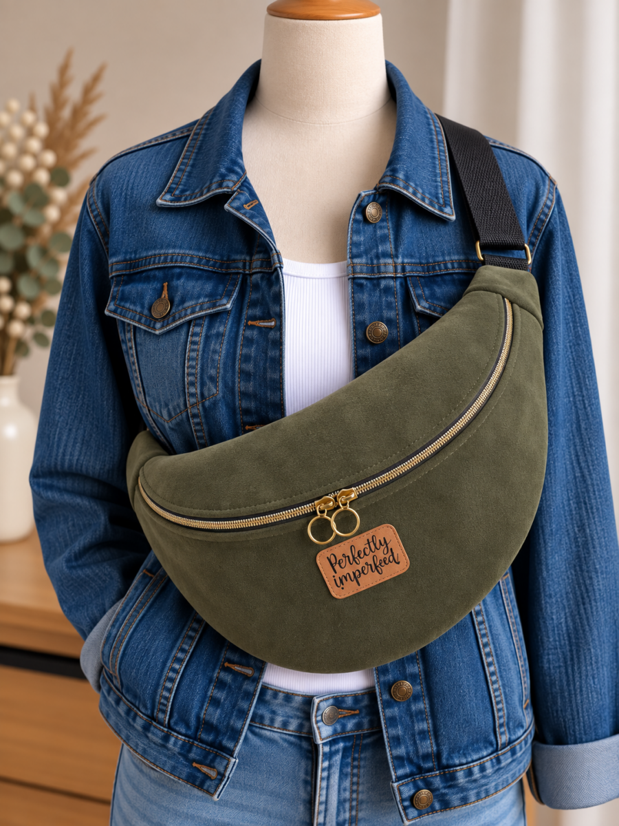 Banane en simili daim personnalisable