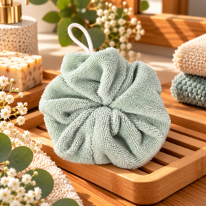Fleur de douche en éponge de bambou